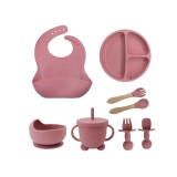 Set 8 piese din silicon fara BPA, AT PERFORMANCE&reg;, de diversificare a hranei pentru bebelusi, 6+ luni, cu Bol, Farfurie, Cana cu pai, 2 lingurite, 2 f