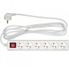 Prelungitor cu impamantare, Intrerupator, 6 locasuri, lungime 3 m, Alb, 1 mmp, 10A, Oem