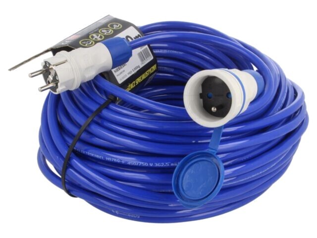 Prelungitor alimentare KEL 3x2,5mm2 40m 16A PUR albastru cu 1 priză