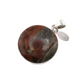 Pandantiv obsidian peanut cu montura din argint 925 a13, Stonemania Bijou