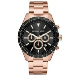 Michael Kors MK8824, Layton Ceas Barbati 45mm Cronograf Baterie cu Brățară din metal Roz Gold