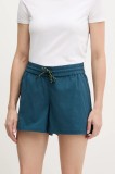 Smartwool pantaloni scurți outdoor culoarea turcoaz, uni, medium waist, SW002732