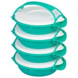 Cutie, caserola alimente, plastic, etansa, verde, 4 compartimente, 4x1 L, 22.4x20.5x29.5 cm, MagicHome GartenVIP DiyLine, Magic Home