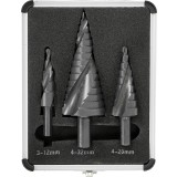 Set 3 burghie metal conice in trepte 4-32 mm Premium Line V05052 Verke