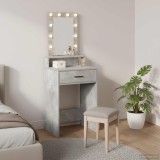 Masa de Machiaj cu sertar Gri 50 x 41 x 140 cm Lemn compozit
