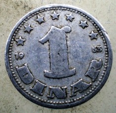 1.687 YUGOSLAVIA JUGOSLAVIA IUGOSLAVIA 1 DINAR 1953