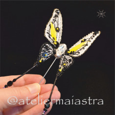 brosa fluture 3D cristale Swarovski handmade, brosa insecta, accesorii femei foto