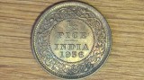Cumpara ieftin India Britanica - moneda de colectie coloniala - 1/2 pice 1936 George V - AU cu luciu de batere - greu de gasit asa calitate !