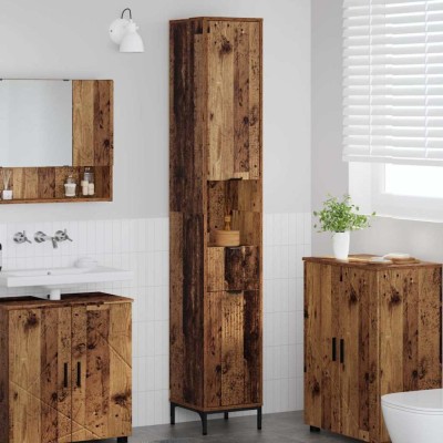 vidaXL Dulap de baie &amp;icirc;nalt Lemn vechi 31.5 x 33 x 190 cm Lemn compozit 883412 foto