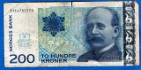 (2) BANCNOTA NORVEGIA - 200 KRONER 2006, PORTRET KRISTIAN BIRKELAND