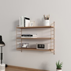 Raft de perete modular maro deschis cu 3 polite Str&auml;ngn&auml;s [en.casa]