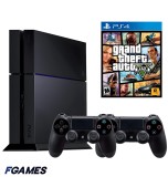 Consola Sony Playstation 4 Ps4 500gb + Doua Controllere + Gta 5 PlayStation 4, Second-Hand