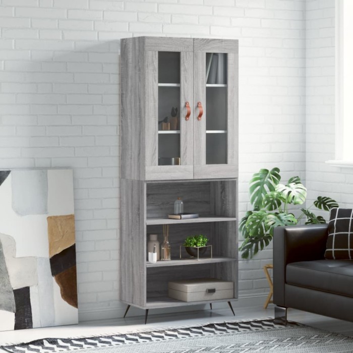 vidaXL Dulap &icirc;nalt, gri sonoma, 69,5x34x180 cm, lemn compozit