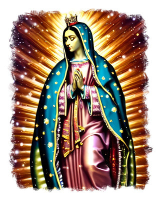 Sticker decorativ Sfanta Maria, Multicolor, 70 cm, 11647ST foto