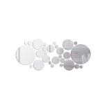 Set 30 Oglinzi decorative din Sticla Acrilica, pentru design interior, model rotund, Silver, Oem