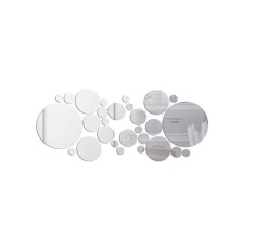 Set 30 Oglinzi decorative din Sticla Acrilica, pentru design interior, model rotund, Silver