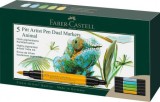 PITT ARTIST PEN DUAL MARKER SET 5 BUC ANIMALS FABER-CASTELL, Faber Castell