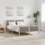 vidaXL Cadru de pat cu headboard Gri deschis 160 x 200 cm țesătură 3394253