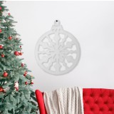 Decor de perete - Craciun - glob de brad - 39.5 x 42 cm - alb / auriu Best CarHome