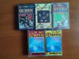 Queen - 5 casete (primele albume + 2 live), Casete audio