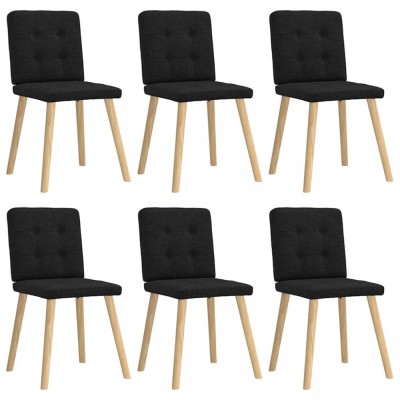 Gossi scaune de sufragerie 6 buc. negru material textil foto