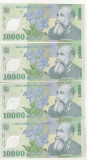 bnk bn Romania 10000 lei 2000 Isarescu unc - x4 consecutive