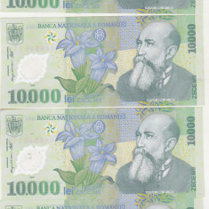 bnk bn Romania 10000 lei 2000 Isarescu unc - x4 consecutive