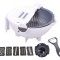 Feliator legume rotativ multifunctional, 5 lame incluse, plastic, 21 x 10,5cm, alb/gri
