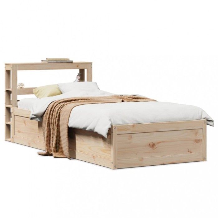 vidaXL Cadru de pat cu tăblie, 90x190 cm, lemn masiv pin 3306363