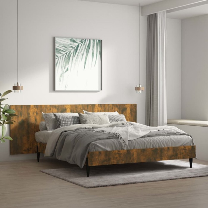 Gossi tablie pat de perete, stejar afumat 240x1,5x80 cm lemn compozit