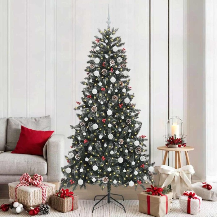vidaXL Brad de Crăciun artificial cu 300 LED Verde 114 x 114 x 210 cm 3395895