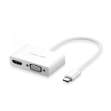 Convertor USB-C la HDMI si VGA (compatibil cu Thunderbolt 3 Port)-Culoare Alb