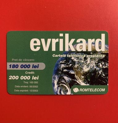 Cartela telefonică de colecție evrikard foto