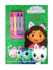 Gabby&amp;#039;s Dollhouse. Coloram cu Gabby. Carte de colorat cu 4 creioane cerate