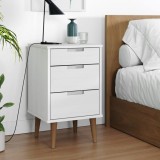 Gossi dulap noptiera &quot;molde&quot;, alb, 40x35x65 cm, lemn masiv de pin