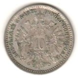 SV * Austria 10 KREUZER 1872 * ARGINT .900