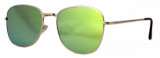 Ochelari de soare Aviator Oglinda Verde deschis cu reflexii - Auriu, THEICONIC
