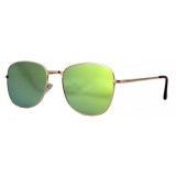 Ochelari de soare Aviator Oglinda Verde deschis cu reflexii - Auriu