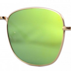 Ochelari de soare Aviator Oglinda Verde deschis cu reflexii - Auriu