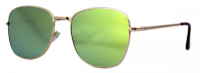 Ochelari de soare Aviator Oglinda Verde deschis cu reflexii - Auriu foto