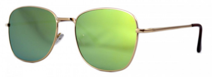 Ochelari de soare Aviator Oglinda Verde deschis cu reflexii - Auriu