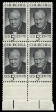 SUA 1965 - Churchill, bloc de 4 neuzat