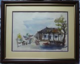 Laurentiu Vasilescu ( 1920 - 2014 ), Casa din Comana, 1957, acuarela pe hartie speciala