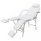 Scaun tratament facial, piele artificiala, 185x78x76 cm, alb