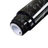 Tapet Autocolant pentru Bucatarie, Rola cu Efect de Marmura, Folie Autoadeziva, 40cmx100cm, Negru