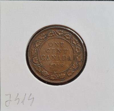 Canada One cent 1918 foto