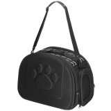 Geanta pentru transport animale mici-medii, pentru caine si pisica, pliabila, curea de umar, 25x45x37 cm, negru Household NewTrend