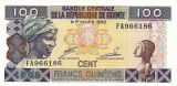 GUINEA █ bancnota █ 100 Francs █ 1998 █ P-35a █ UNC █ necirculata