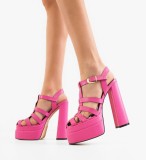 Sandale cu toc Brett Fuchsia