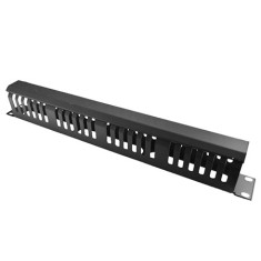 Ghidaj Orizontal Patchcord 1U cu Capac pentru Rack 19&amp;rdquo; Emtex foto